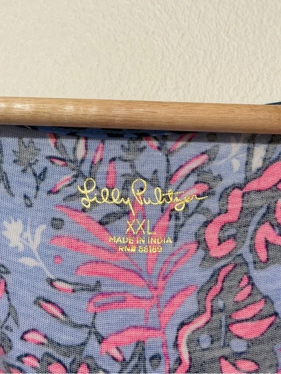 Lilly Pulitzer Geanna Floral Swing Dress Size XXL Blue Pink - Picture 3 of 9